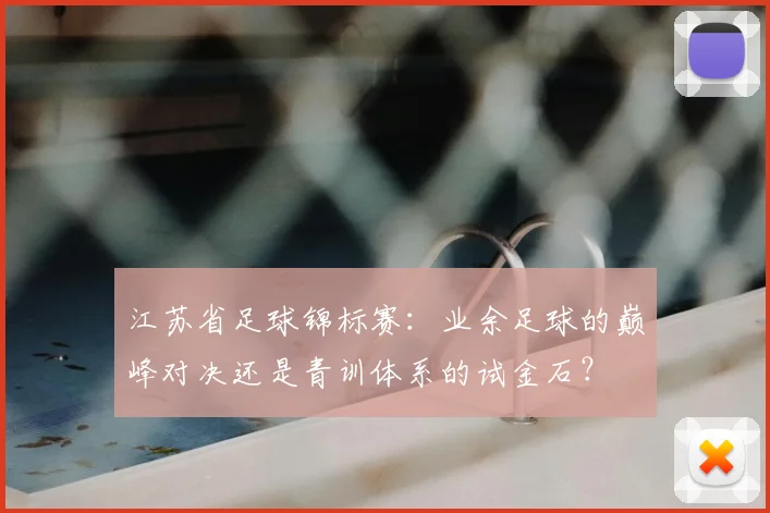 江苏省足球锦标赛：业余足球的巅峰对决还是青训体系的试金石？